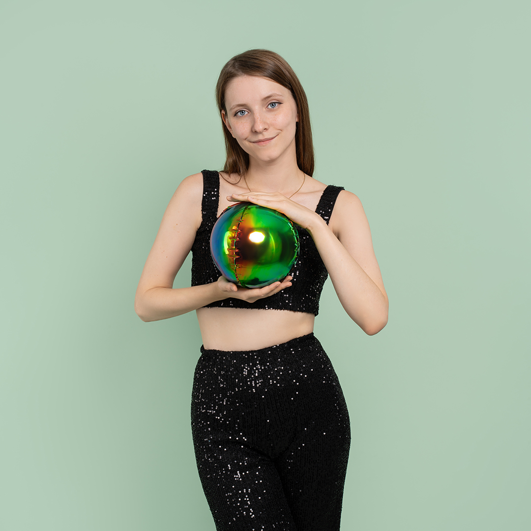 Шар 3D (10''/25 см) Мини-сфера, Фантом, Хамелеон, 1 шт. в уп.