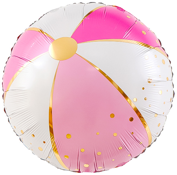 Шар (18''/46 см) Круг, Мяч, Розовый, 1 шт.