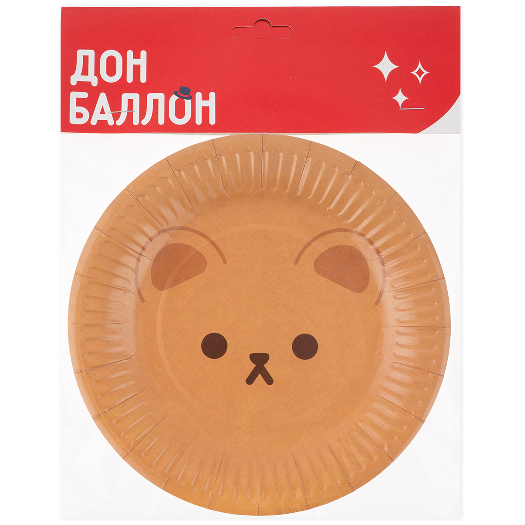 Тарелки (7''/18 см) Мишка, 6 шт.