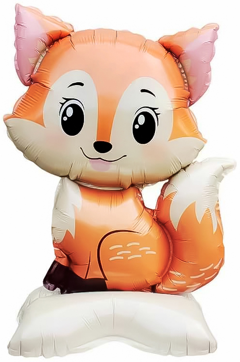 Шар 3D (24''/61 см) Фигура на подставке, Лисенок, 1 шт.