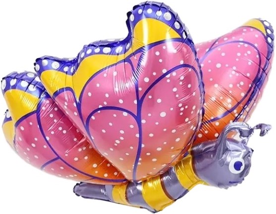 Шар (30''/76 см) Фигура, 3D Бабочка, Розовый, 1 шт.