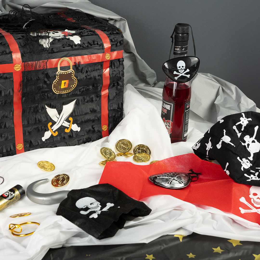 Карнавальный набор, Пират (крюк, повязка на глаз, серьга), Черный/Золото, 1 шт. 