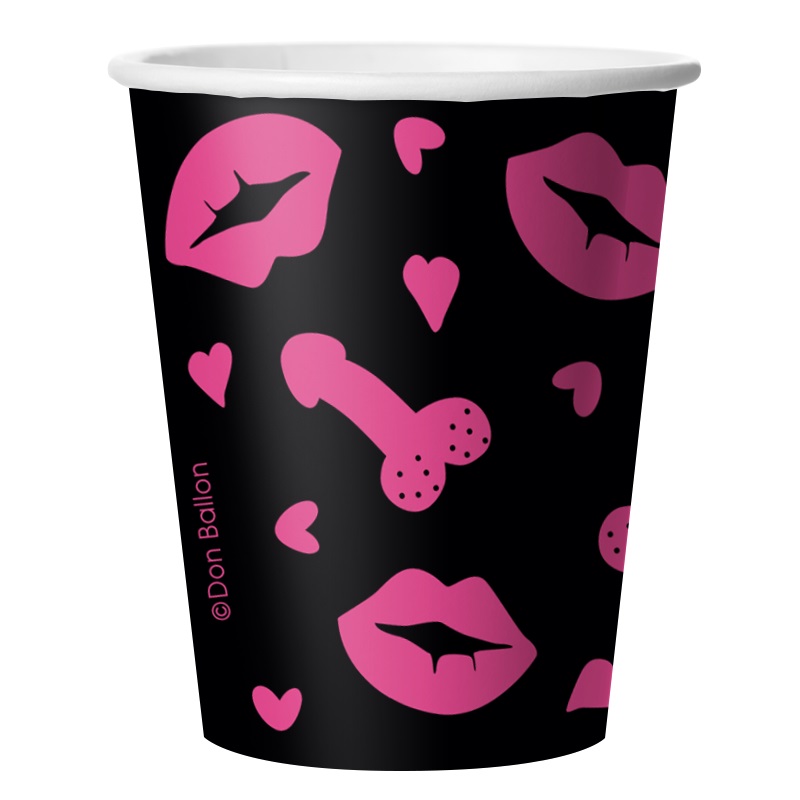 Стаканы (250 мл) 18+, Черный/Фуше, 6 шт.