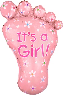 Шар (30''/76 см) Фигура, Ножка малышки, Розовый, 1 шт.