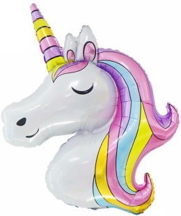 Шар (44''/112 см) Фигура, Голова, Радужный Единорог, 1 шт.