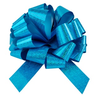 Бант Шар, Голубой, Голография, 36 см, 1 шт. в упак. 