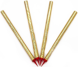 Свеча Фонтан для торта, Золото, 25 см, 4 шт.