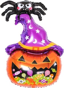 Шар (25''/64 см) Фигура, Паук и Волшебная тыква (надув воздухом), 1 шт.