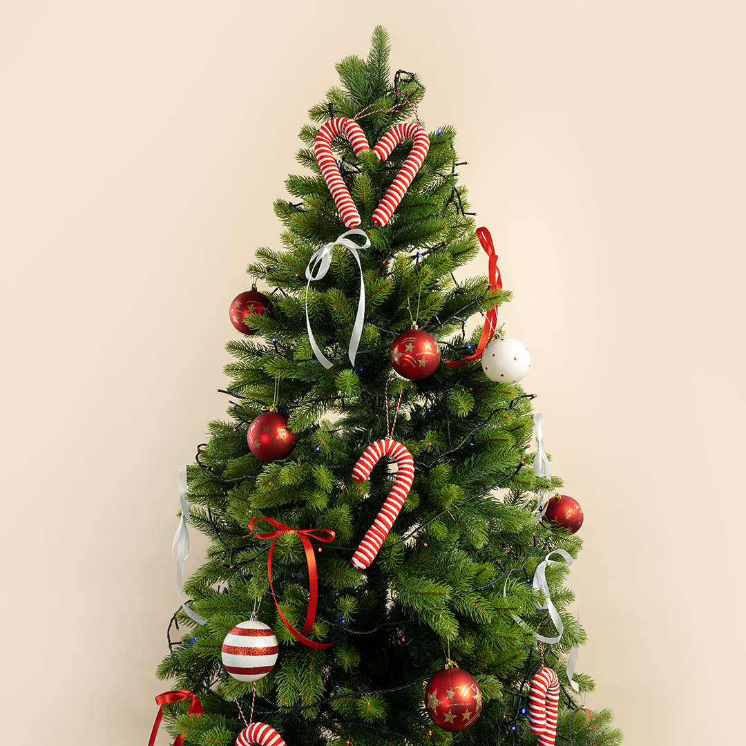 Декоративное украшение, Леденец трость, Красный/Белый, 9*19 см, 1 шт. в упак.  Декоративное украшение, Леденец трость, Красный/Белый, 9*19 см, 1 шт. в упак.