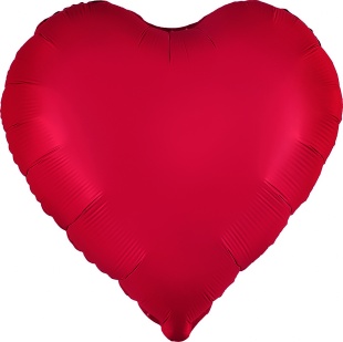 Шар (30''/76 см) Сердце, Красный, Сатин, 1 шт. в уп.