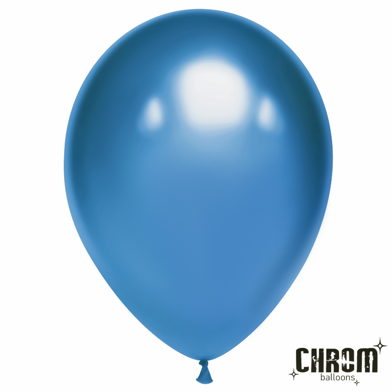 Шар (5''/13 см) Синий, хром, 50 шт.