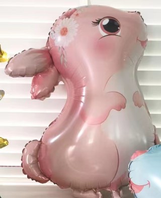 Шар (28''/71 см) Фигура, Милый зайка, Розовый, 1 шт.