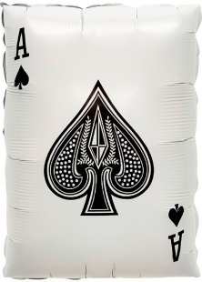 Шар (22''/56 см) Фигура, Покер, Карта Туз Пик, 1 шт.