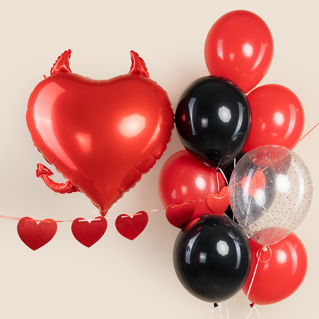 Гирлянда-подвеска Сердце, Красный, с блестками, 300 см, 12*11,3 см*8 шт, 1 упак.