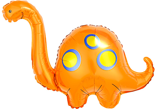 Шар с клапаном (17''/43 см) Мини-фигура, Динозавр Бронтозавр, 5 шт. в уп.