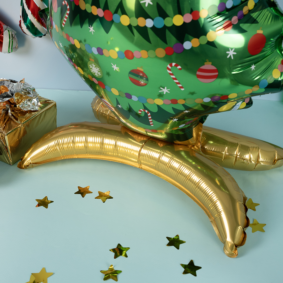 Шар 3D (32''/81 см) Фигура на подставке, Новогодняя елочка, Ярко-зеленый, 1 шт.