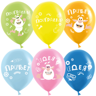 Шар (12''/30 см) Буба, Играем Вместе, Ассорти, пастель, 2 ст, 10 шт.