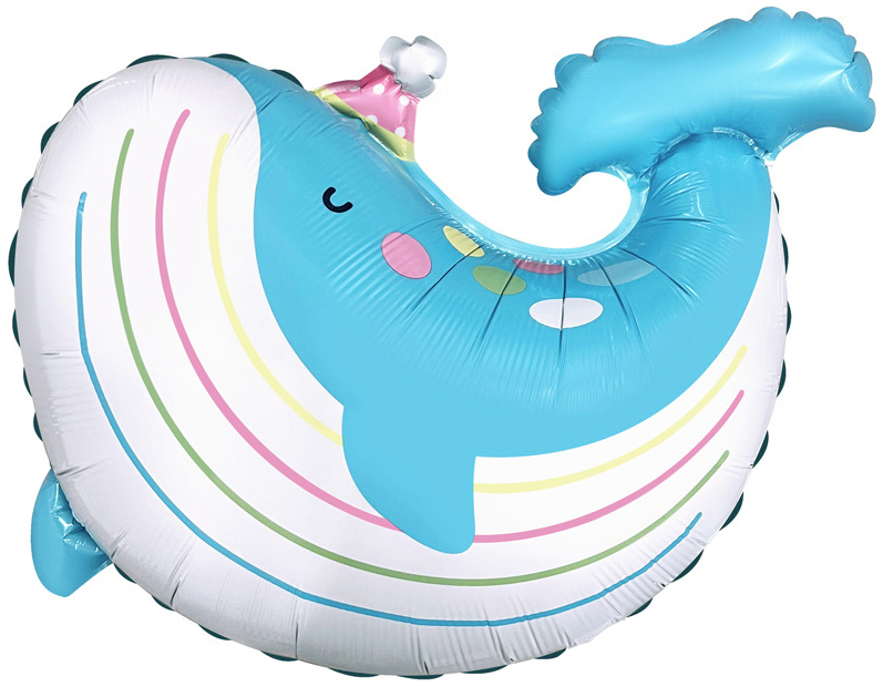 Шар (24''/61 см) Фигура, Кит в колпачке, 1 шт.