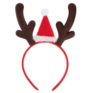 Ободок, Оленьи рожки с колпаком, Коричневый/Красный, 1 шт. 