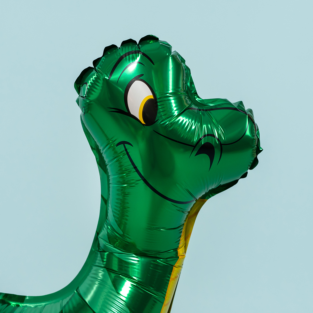 Шар 3D (25''/64 см) Фигура, Динозавр Брахиозавр, Зеленый, 1 шт. в уп.
