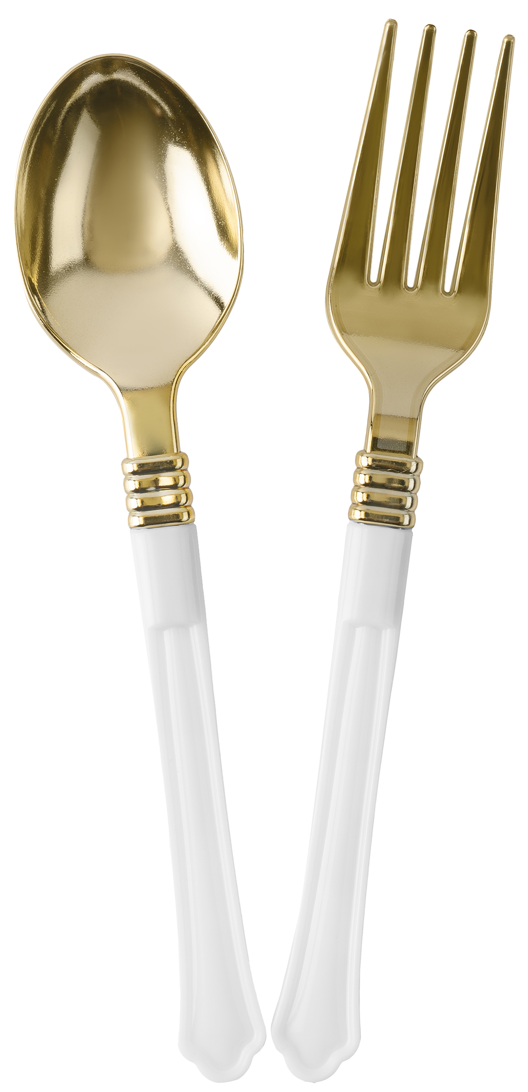 Ложки, Элегант, Белый/Золото, Металлик, 17,5 см, 10 шт. в упак. 