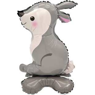 Шар 3D (21''/53 см) Фигура на подставке, Лесной Заяц, 1 шт. в уп.