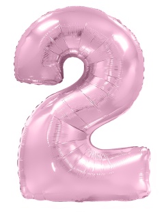 Шар (40''/102 см) Цифра, 2, Розовый, Макарунс, 1 шт. в уп.