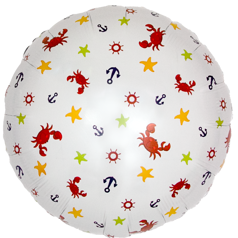 Шар (18''/46 см) Круг, Морской якорь, Белый, 1 шт.