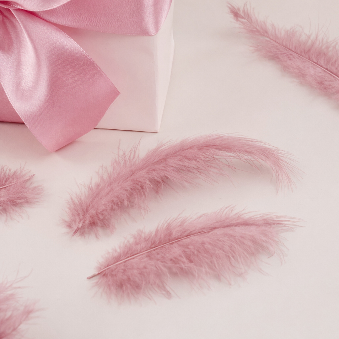 Перья, Премиум, Пыльная роза, 12-15 см, 30 шт.