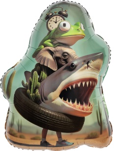 Шар (27''/69 см) Фигура, Мемы, Дизайн №2, 1 шт.