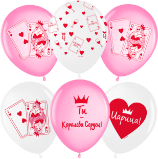 Шар (12''/30 см) Королева, Ассорти, пастель, 5 ст, 25 шт.