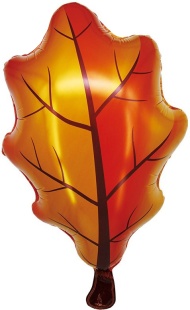 Шар (27''/69 см) Фигура, Дубовый лист, Оранжевый, 1 шт.