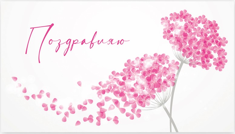 Конверты для денег, Поздравляю (нежная гортензия), 5 шт.