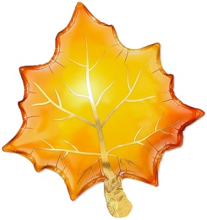 Шар (24''/61 см) Фигура, Кленовый лист, Оранжевый, 1 шт. в уп.
