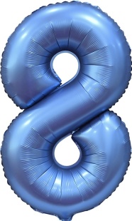 Шар (34''/86 см) Цифра, 8, Синий, Сатин, 1 шт. в уп.