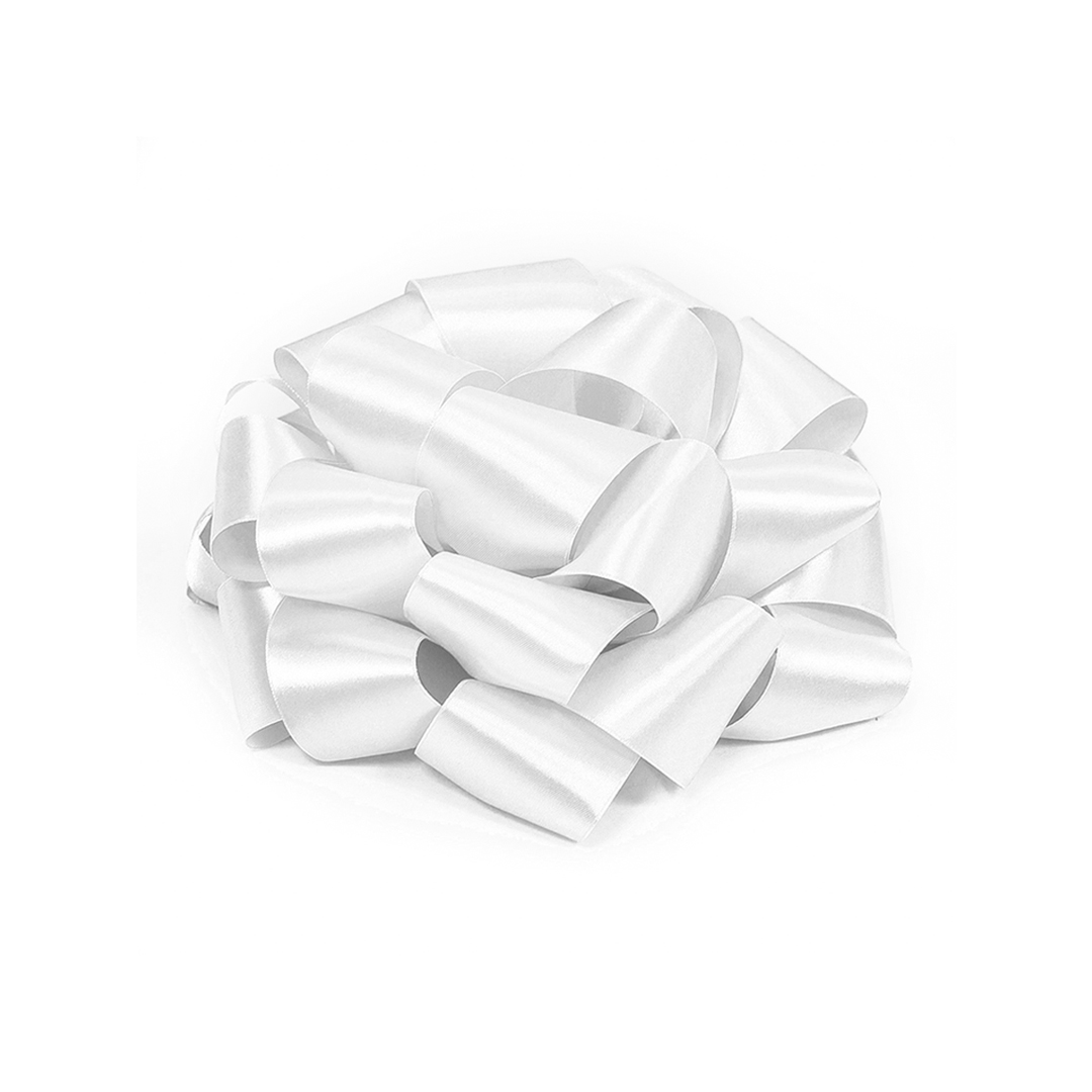 Бант Шар, Атласный, Белый, 13 см, 1 шт. в упак. 