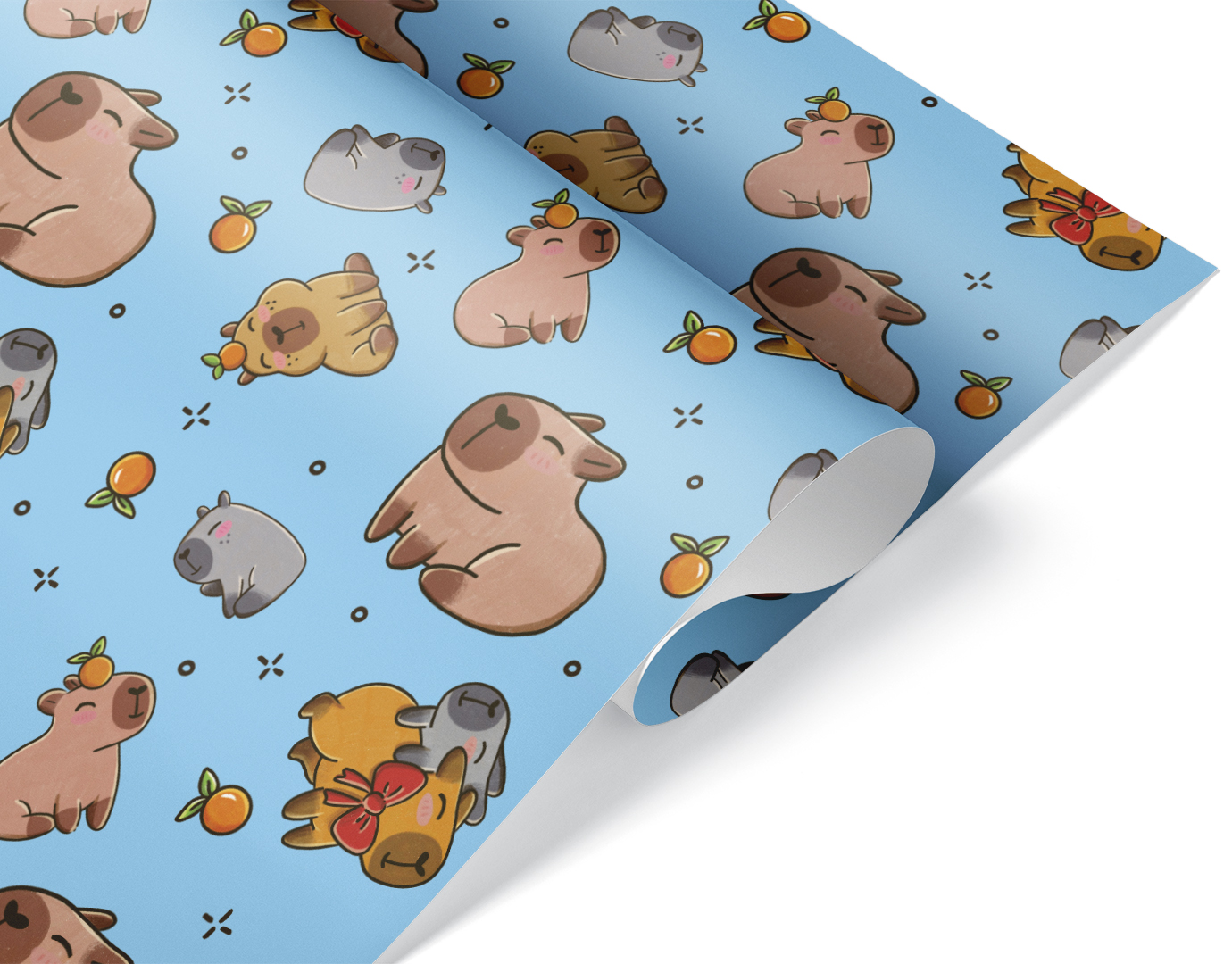 Упаковочная бумага 80гр (0,7*1 м) Капибара, 10 шт.