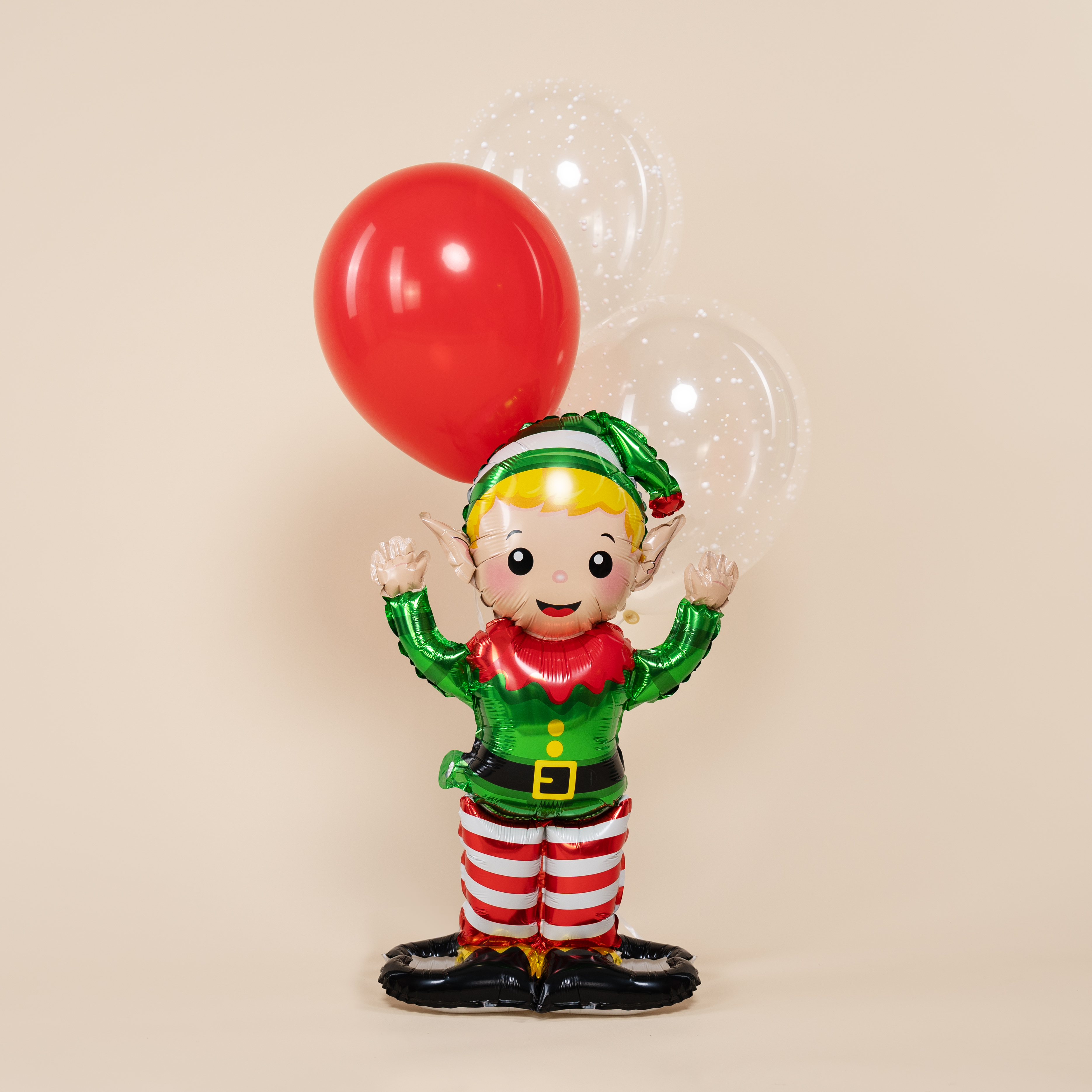 Шар 3D (31''/79 см) Фигура на подставке, Новогодний эльф, 1 шт. в уп.