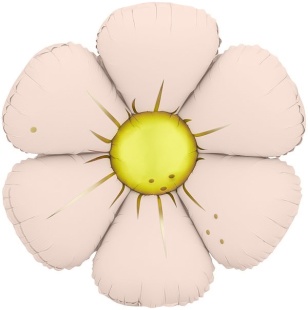 Шар (25''/64 см) Цветок, Ромашка (надув воздухом), Светло-розовый, Сатин, 1 шт.