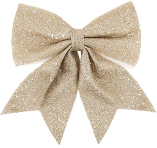 Декоративный бант Праздничный, Шампань, с блестками, 20*25 см, 1 шт. в упак. 
