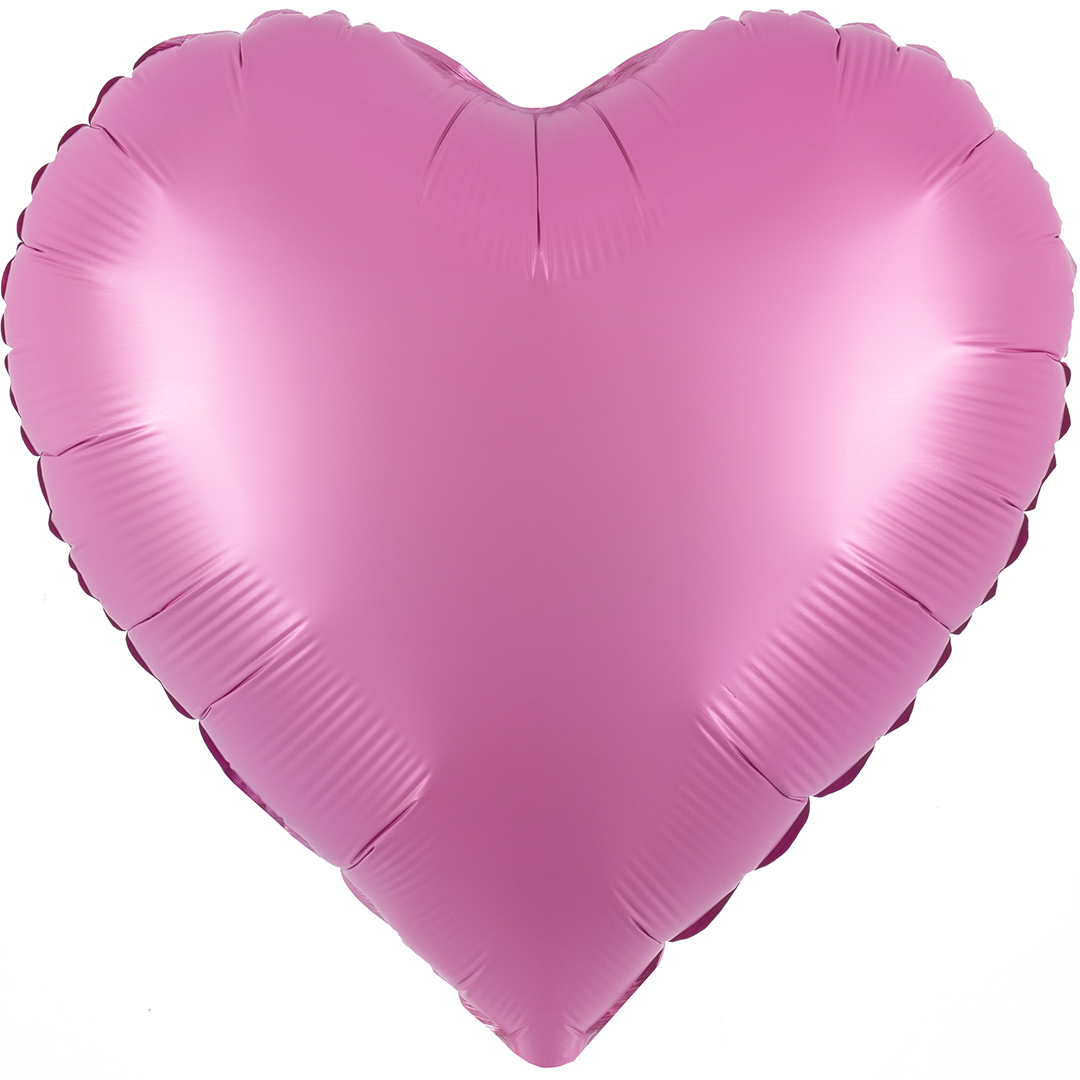 Шар (18''/46 см) Сердце, Розовый, Сатин, 1 шт.