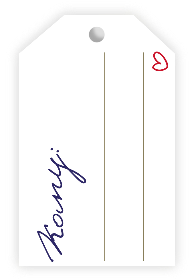 Бирки для подарков, Кому (сердечко), 5*8 см, 20 шт.