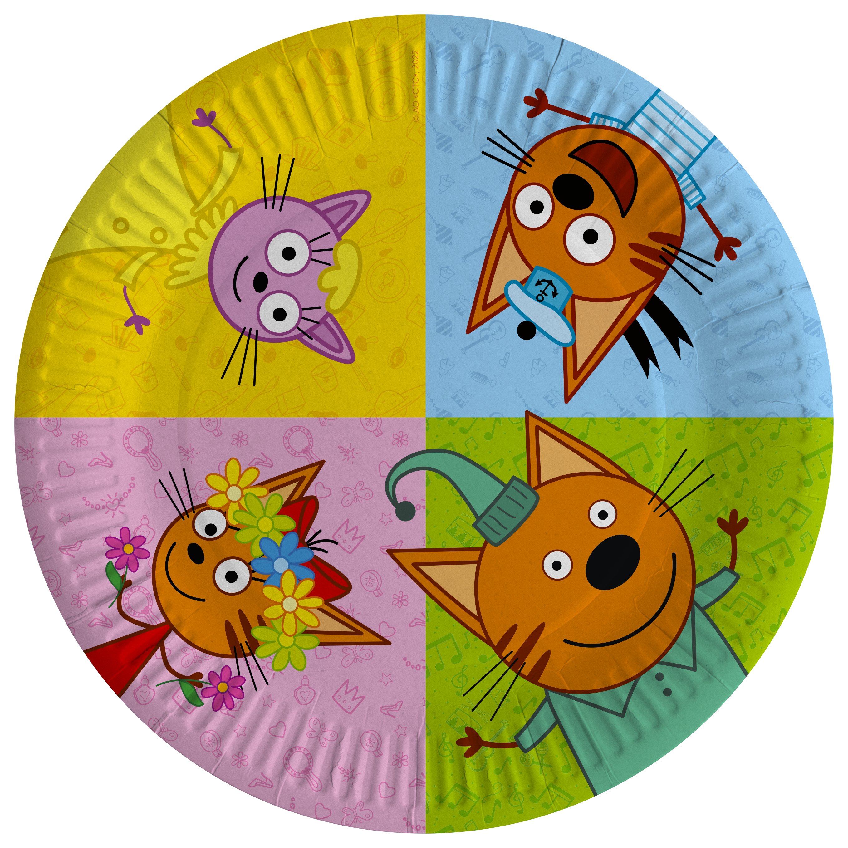 Тарелки (7''/18 см) Три Кота, Играем вместе, Друзья, 6 шт.