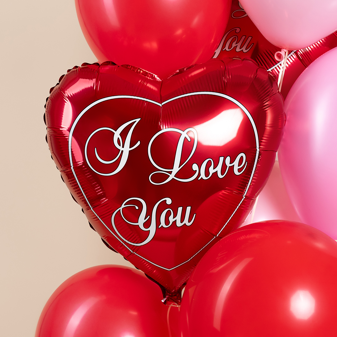Шар (18''/46 см) Сердце, Я Люблю Тебя, Красный, 1 шт.