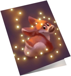 Мини - открытка, Милый корги, 6,5*8 см, 10 шт.