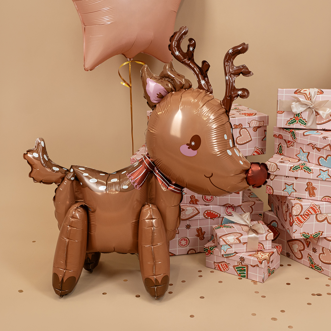 Шар 3D (26''/66 см) Фигура, Новогодний олененок, 1 шт. в уп.