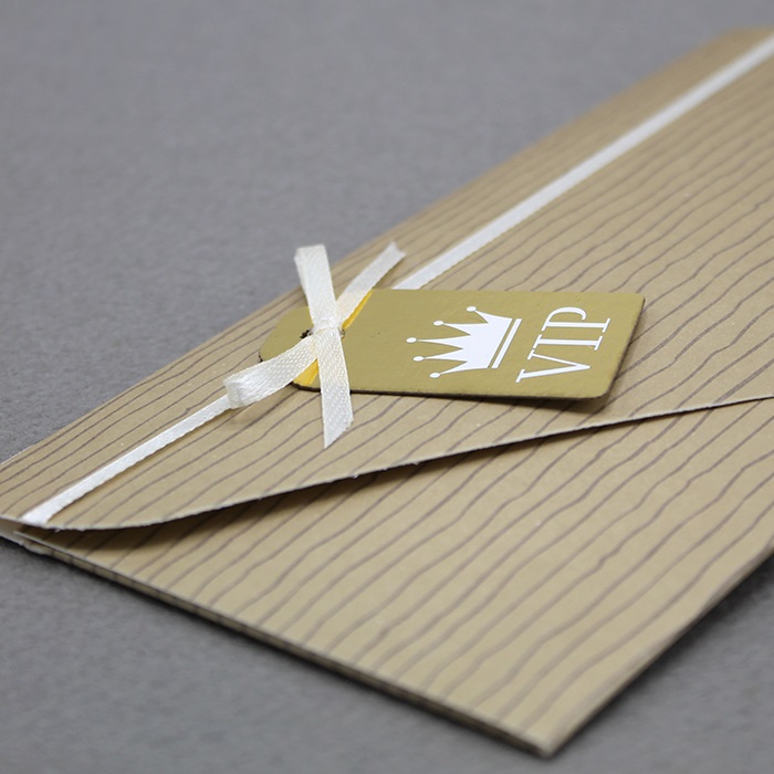 Конверт для денег 3D, VIP, Крафт, Металлик, 1 шт.