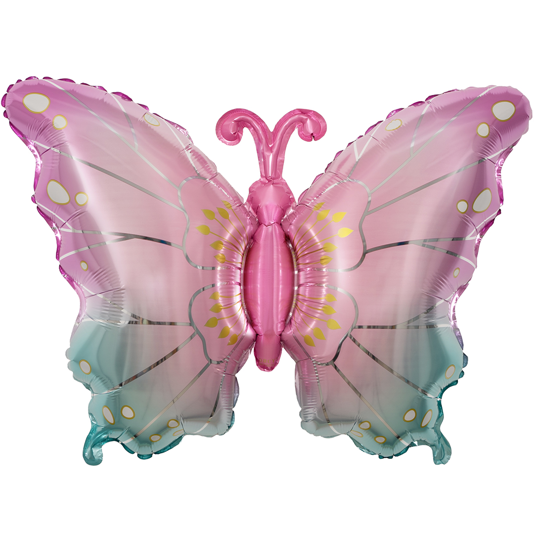 Шар (32''/81 см) Фигура, Нежная бабочка, Розовый, Градиент, 1 шт.