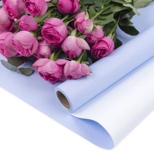 Упаковочная пленка 65мкр (0,57*10 м) Двухцветная, Белый/Светло-голубой, Матовый, 1 шт.