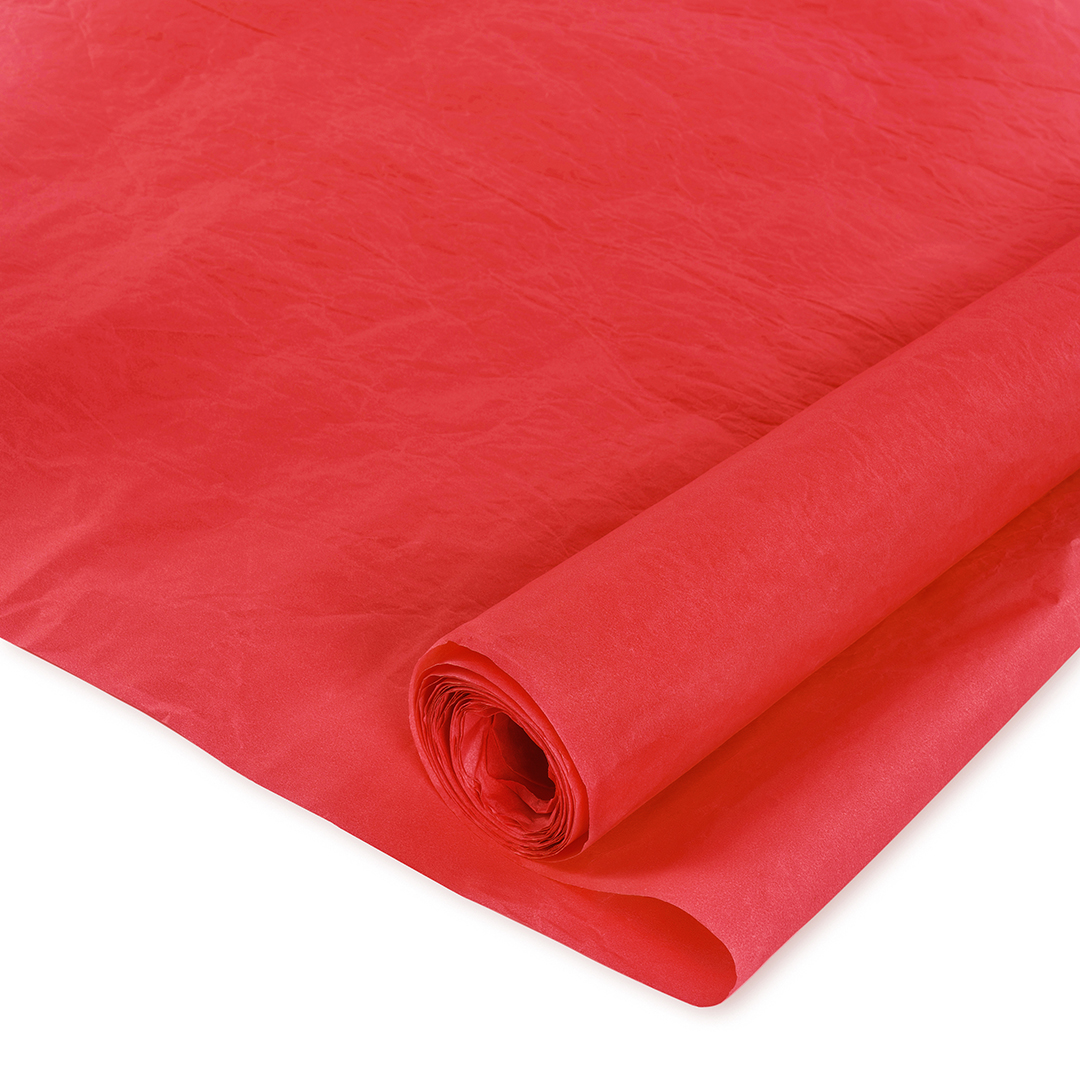 Упаковочная жатая бумага 40гр (0,6*4,5 м) Пергамин, Красный, 1 шт.